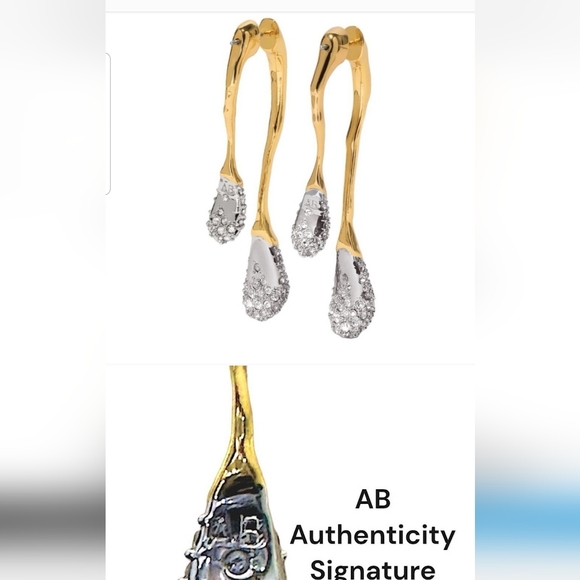 ALEXIS BITTAR GOOD TONE AND CRYSTALS EARRINGS!!! NWOT!!! - Picture 3 of 4